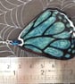 Blue Morpho Butterfly Wing Earrings: Resin Dangle, 925 Silver - Image 4