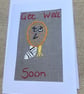 Get well embroidered character card. - Image 1