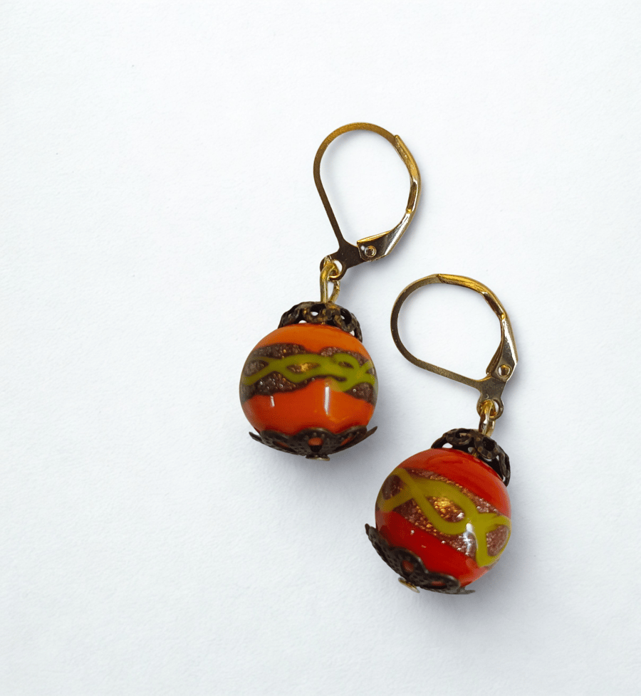 Mexican Style Hand Painted Earrings 