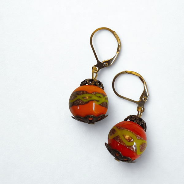 Mexican Style Hand Painted Earrings 