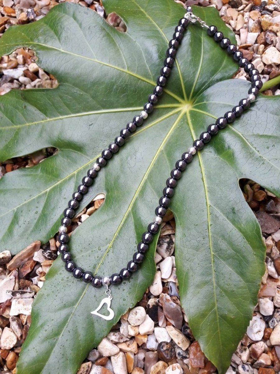 Hematite and Sterling Silver Necklace