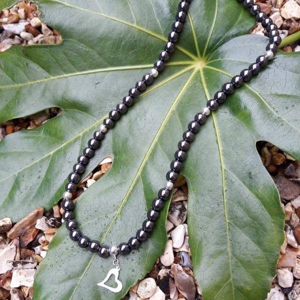 Hematite and Sterling Silver Necklace