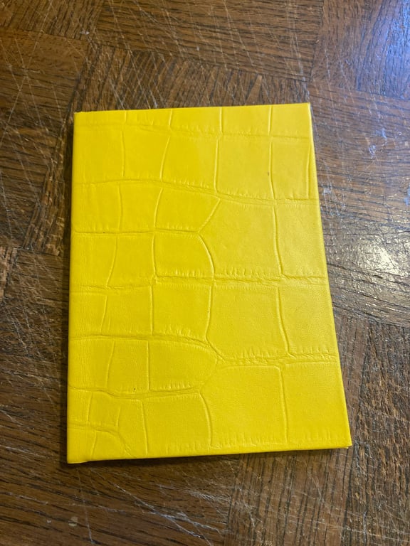A6: Fill in the Date - Yellow coloured Leatherbound Weekly Planner- FREE UK SHIP