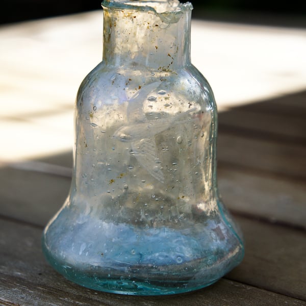 Bell Glass Hand Engraved Swallow