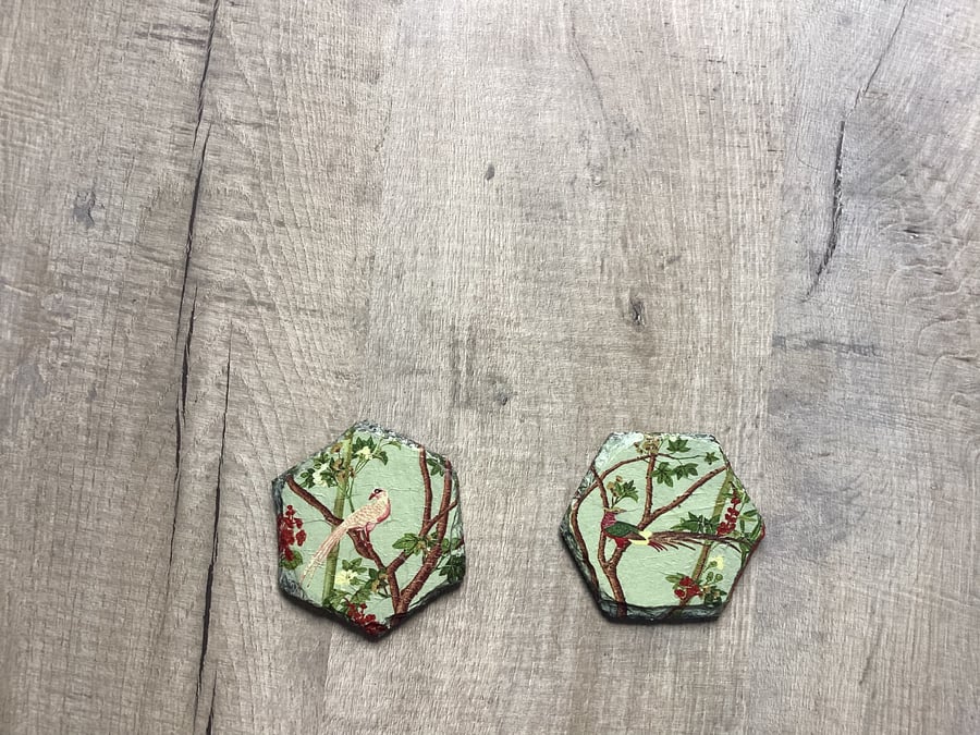Handmade decoupage coasters x 2