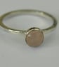 Sterling Silver Ring with Rose Quartz Gemstone, Hallmarked, size O   - Image 1