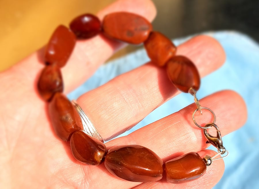 Brown agate gem stone bracelet spiritual