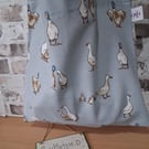 DUCKS ON BLUE SUSTAINABLE UNLINED TOTE BAG