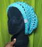 Aquamarine Blue Slouchy Beanie - Image 1