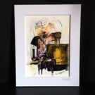 Glasgow Themed Mixed Media Collage, Archival Print of Original Art Work