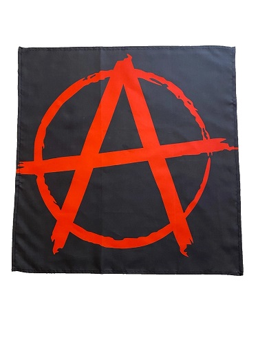 23" x 23" 59 x 59cm Anarchy Anarchist Black Red Flag Bandana Head Scarf Neck Tie