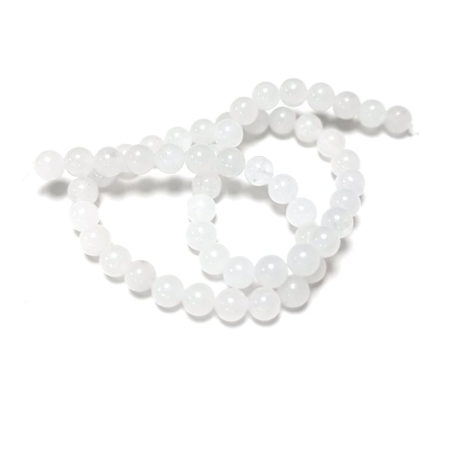 Snow Quartz White 6mm Smooth Rounds, Grade A, Natural Authentic Gemstone Beads, 