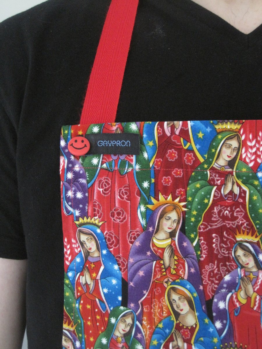 GAYPRON Apron  in Lady of Guadalupe Blessings fabric