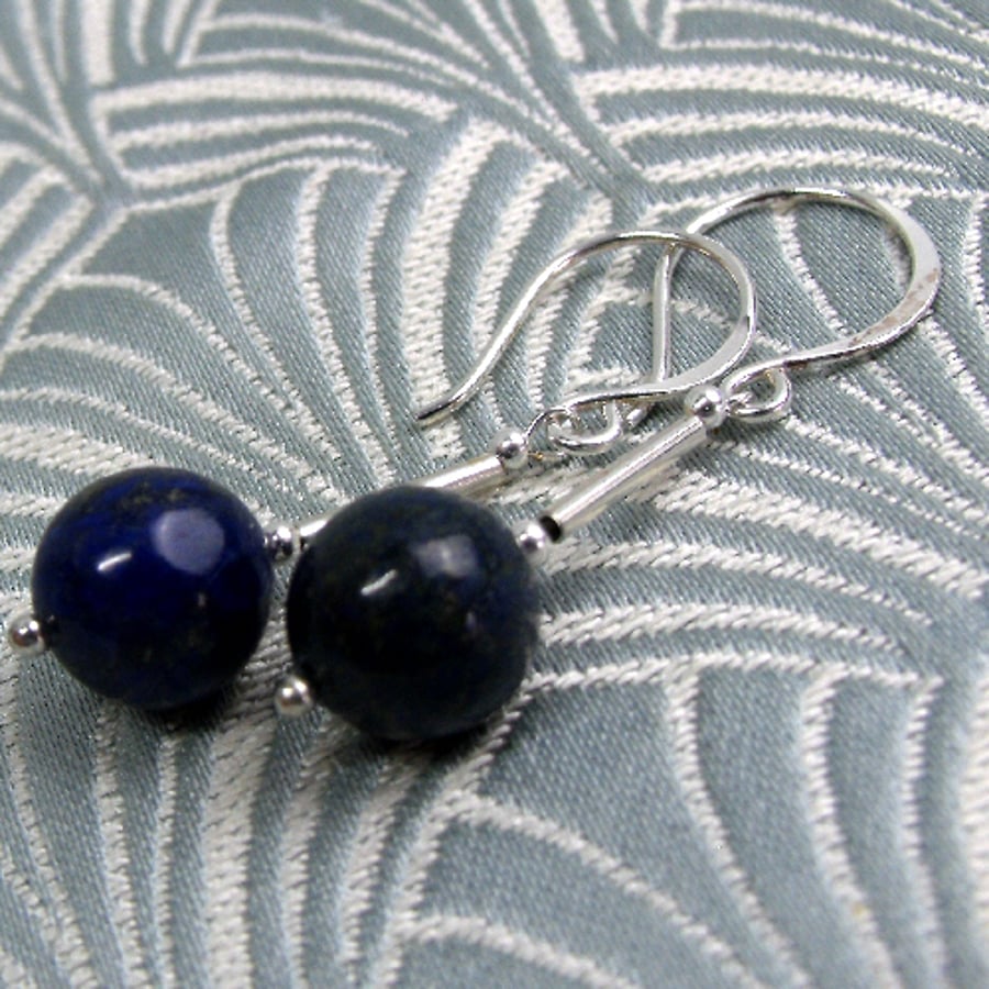 Sodalite Earrings, Blue Dangle Earrings, Blue Handmade Earrings CC35