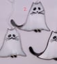 Hand made stained glass, cat ghosts