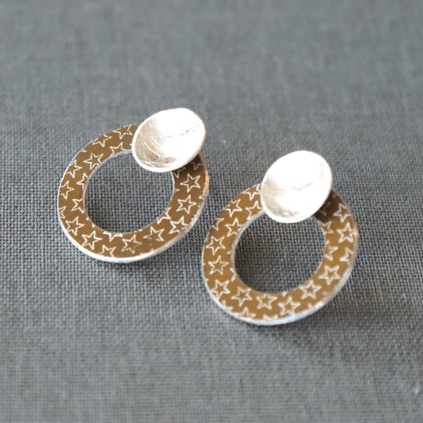 Colour pop circle studs bronze