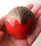 Textured raku fired round robin - Image 5
