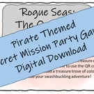 Pirate Themed Secret Mission - Escape Room for Kids, Printable Party Game