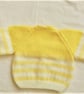 Baby's Knitted Cardigan with Yellow Stripes, Baby Shower Gift, Baby Gift - Image 2