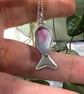 Handcrafted Sterling Silver Seaham Multi Sea Glass Pink Fish Pendant Necklace - Image 4
