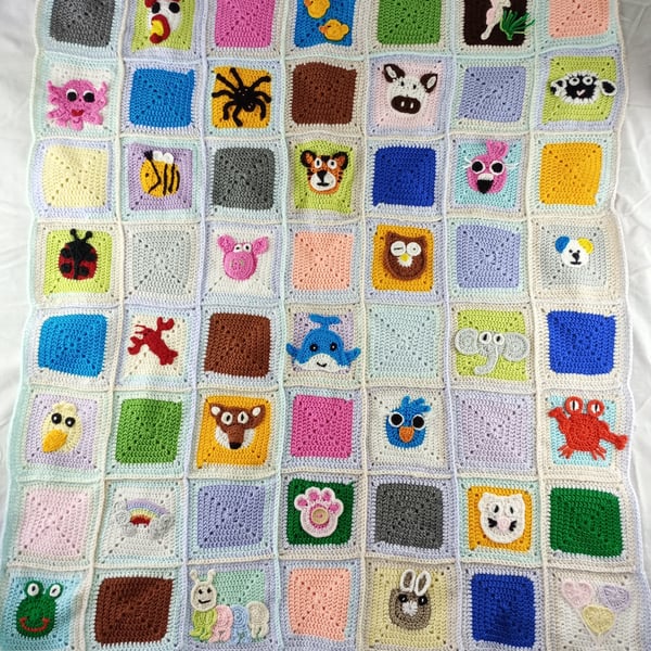 Baby crochet animal blanket