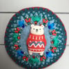 Hand Embroidered Polar Bear Brooch
