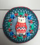 Hand Embroidered Polar Bear Brooch - Image 1