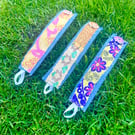 x3 Denim wrist cuffs - Bohemian fashion accessories 