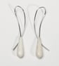 Silver-Wired Bone Drop Earrings - Image 1