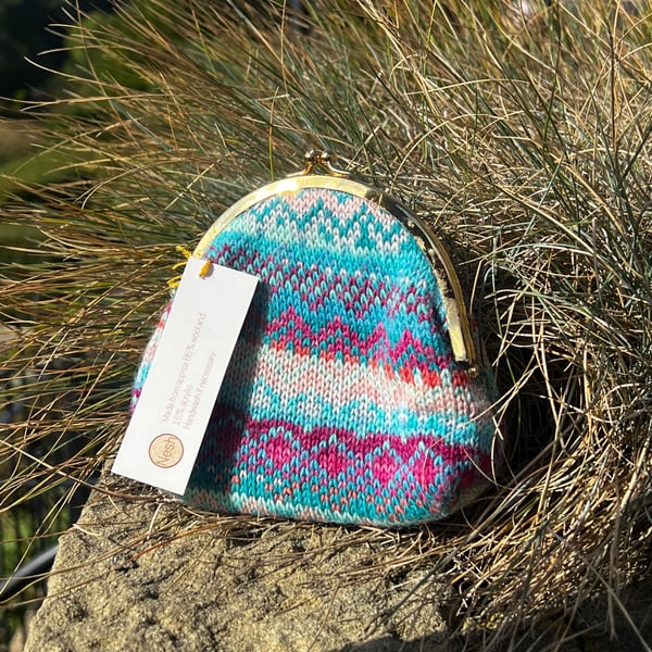Fairisle knitted purse super seconds festival