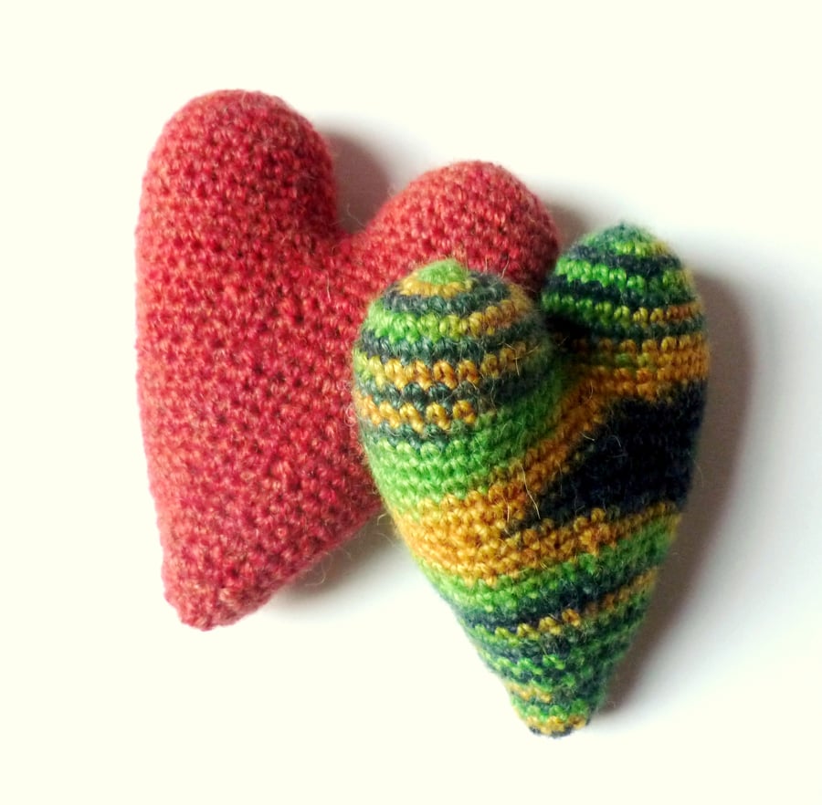 Unique crochet hearts - Teacher gift - OOAK Mother's Day present