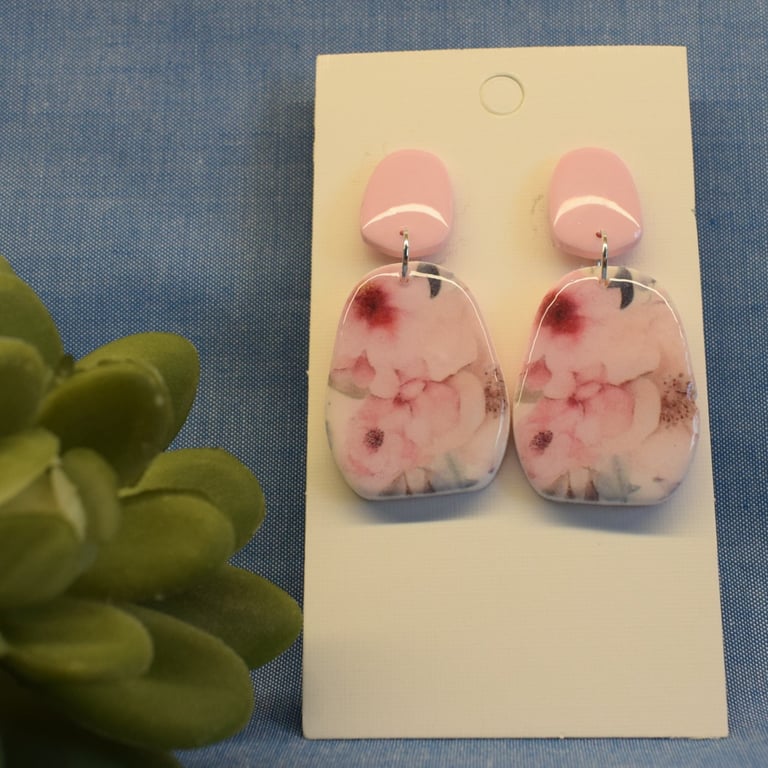 Handmade Floral Polymer Clay Earrings