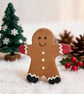 Handmade Gingerbread Man Fridge Magnet Air Dry Clay Christmas Decor - Image 3