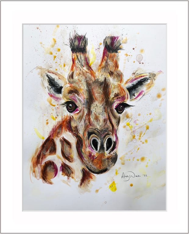 Original acrylic painting of a Giraffe