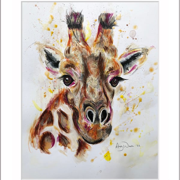 Original acrylic painting of a Giraffe