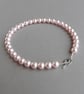 Chunky Blush Pink Pearl Necklace - Simple Light Pink Wedding Jewellery - Gifts - Image 5