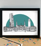 Leeds Skyline Art Print - Image 1