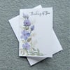 thinking of you hand painted blank sentment card ( ref F 170 )
