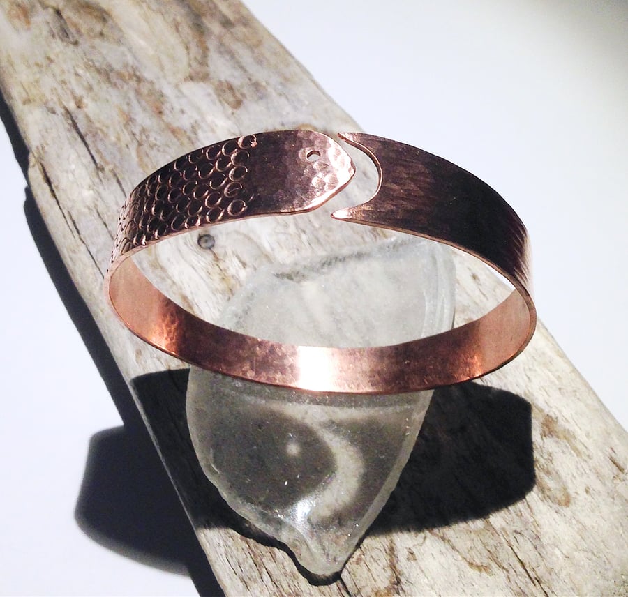 Sea Life Fish Design Open Copper Bangle (BRCUOPSD1) - UK Free Post