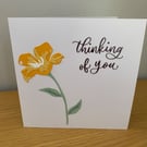 Thinking of You  Handmade Floral Greeting Card