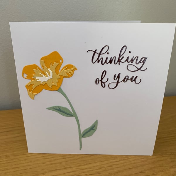 Thinking of You  Handmade Floral Greeting Card