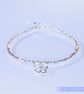 Butterfly sterling silver and rose gold unique bracelet  - Image 3