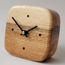 Desk Clock - Italian Walnut - Recessed "Dot" Indicators Black Hands