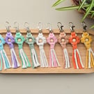 Macrame Flower keyring - Handmade Cotton Bag Charm