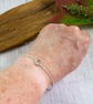 Sterling Silver Bracelet. Adjustable fit with Small Circle - Image 2
