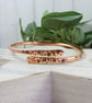 Bangle, Copper Rustic Night Sky Pattern Overlap Style. Size 20cms