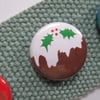 Christmas Pudding Pin Button Badge