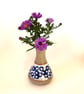 BLUE AND WHITE STONEWARE CERAMIC BUD VASE - Image 8