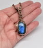 Wire Wrapped Blue Labradorite and Copper One of a Kind Pendant - Image 3