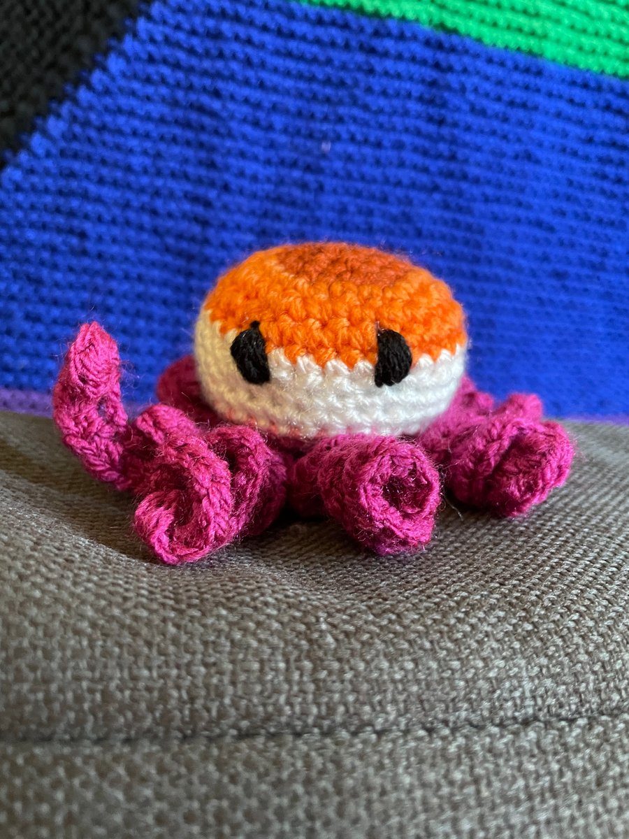 Crochet Lesbian Flag Octopus - Folksy